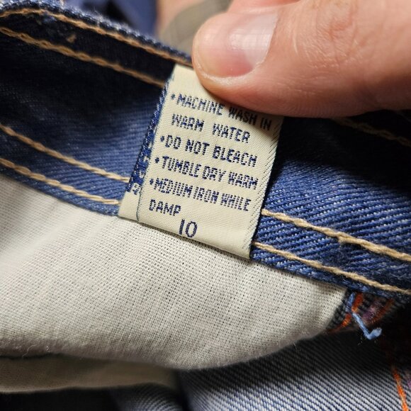 Vintage Live Ins Denim Loose Straight Jeans Raw Hem Embroidered 27x27 Boho Y2K - Picture 5 of 12